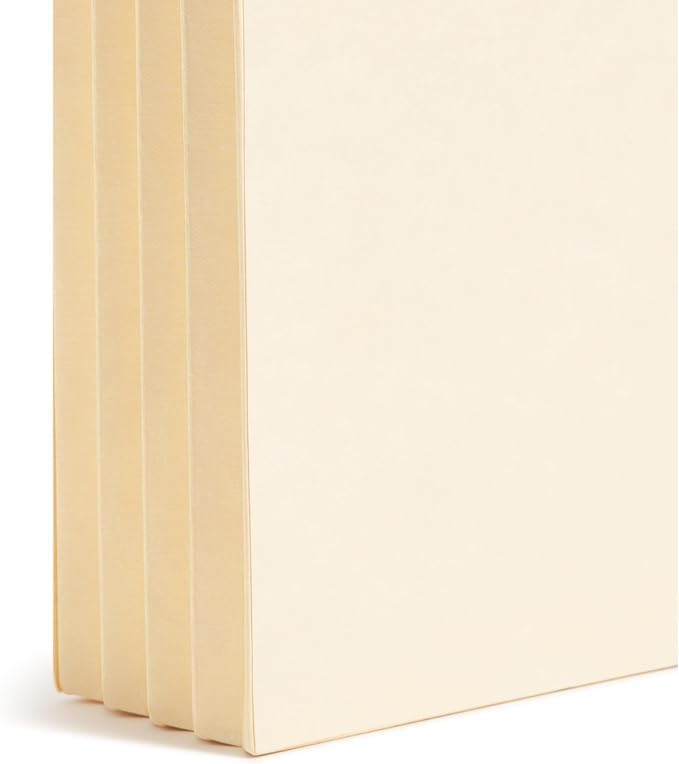Smead End Tab Extra Wide TUFF® Pocket, Reinforced Straight-Cut Tab, 3-1/2" Expansion, Extra Wide Letter Size (10, Manila)