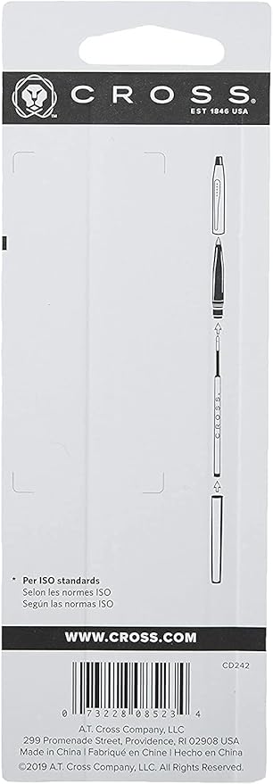 Cross Refill for Cross Selectip Gel Roller Ball Pens, Medium Conical Tip, Black Ink (Pack of 2)