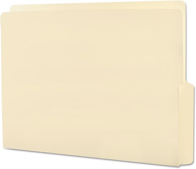 Smead End Tab File Folder, Shelf-Master Reinforced 1/2-Cut Tab Bottom Position, Letter Size, Manila, 100 per Box (24128)