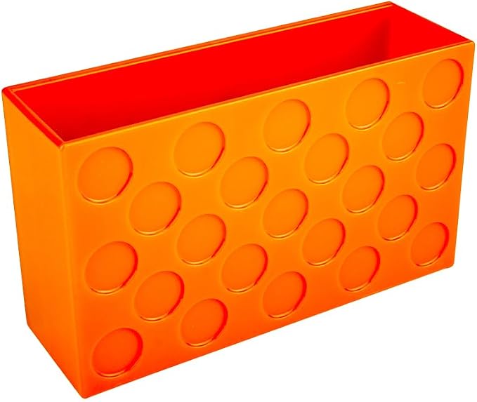 Magnetic Wall Pocket Organizer 6.3 x 2 x 3.8 in — Strong Magnetic Multi-Purpose Pens & Supplies Storage Holder for Office, Fridge, Locker — Orange
