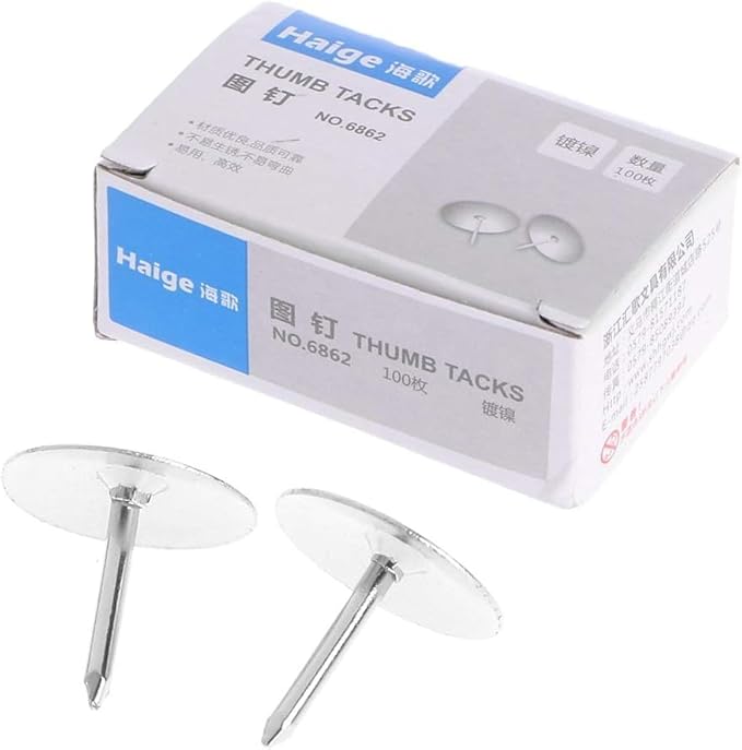 80Pcs Silver Flat Thumb Tacks Silver Thumb Nails Round for Head for Steel Point Push Pins for Photo Map Bulletin Board Pins and Tacks,Tape, Adhesives and Fasteners Office and School Supplies