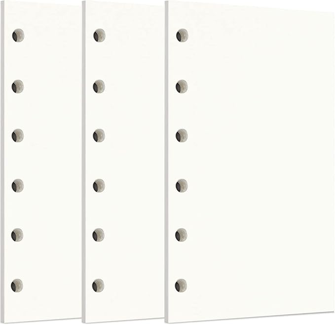 Zelten 3 Pack A7 135 Sheets/270 Pages Blank Loose Leaf Punched Paper Refills Paper for 6 Hole Binder Personal Organizer Diary Notebook Refillable Planner