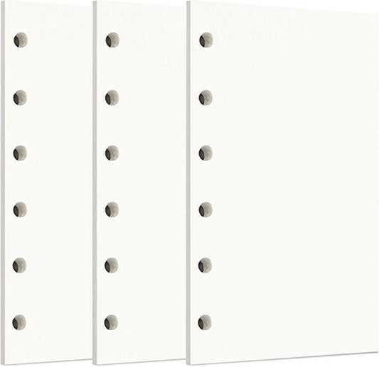 Zelten 3 Pack A7 135 Sheets/270 Pages Blank Loose Leaf Punched Paper Refills Paper for 6 Hole Binder Personal Organizer Diary Notebook Refillable Planner