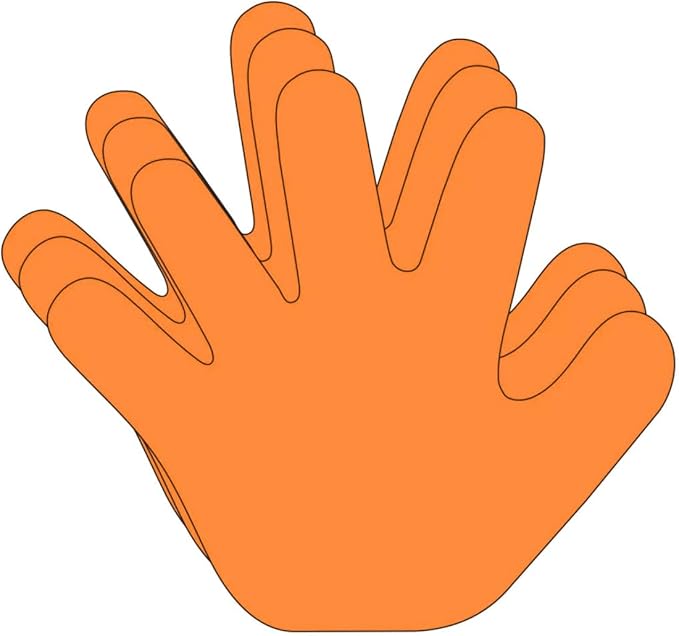 SHAPES ETC. 31 Pcs Hand Large Paper Cut-Outs 5.5in, Bulletin Board Decorations, Classroom Decor, Creative Craft Projects, All About Me, Handprint Wreath, Craft Supplies, Made in USA (Halloween Orange)