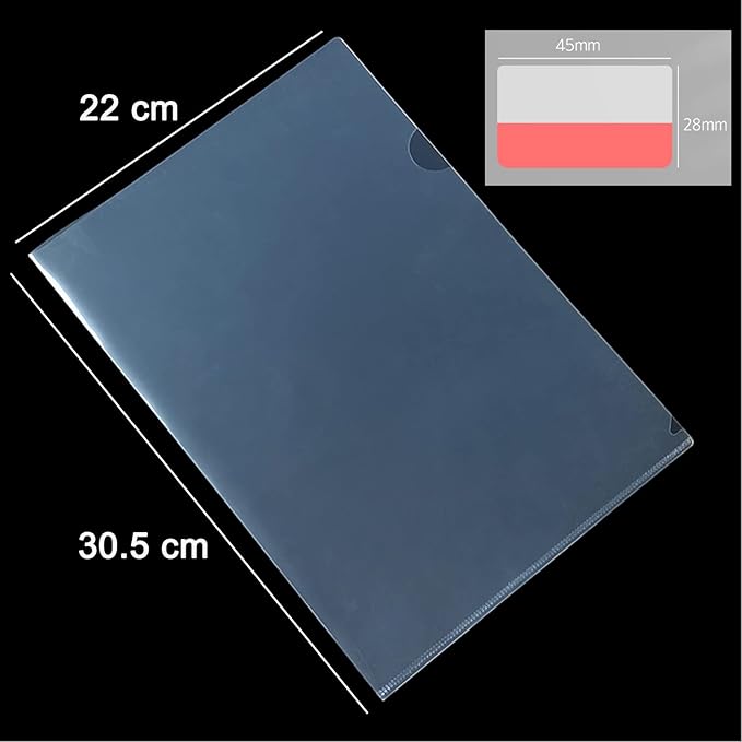 50 Pack Document Clear Plastic Folder Copy Safe Project Pocket L-Type US Letter Size A4 Paper Sleeves Folders in Transparent with 30 Pieces Index Tabs