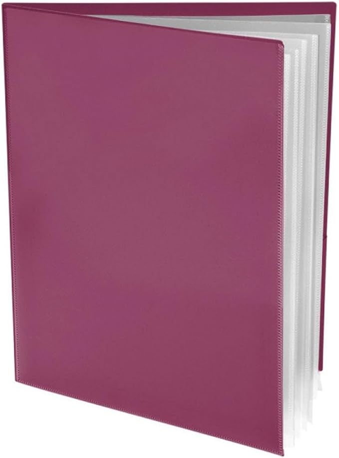 Ultra PRO - 50 Pack Burgundy Heavy Duty 2-Pocket Folders with 6 Clear Internal Pages, Waterproof Poly Project Organizer for School and Office, Fits 8.5 x 11 Letter Size, Customizable Clear Covers