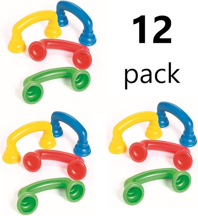 Fun Express Read to Self Auditory Feedback Whisper Phones for Kids, 12 Pack - Speech Therapy Teaching Aide – Accelerate Reading Fluency (Yellow Blue Red Green)