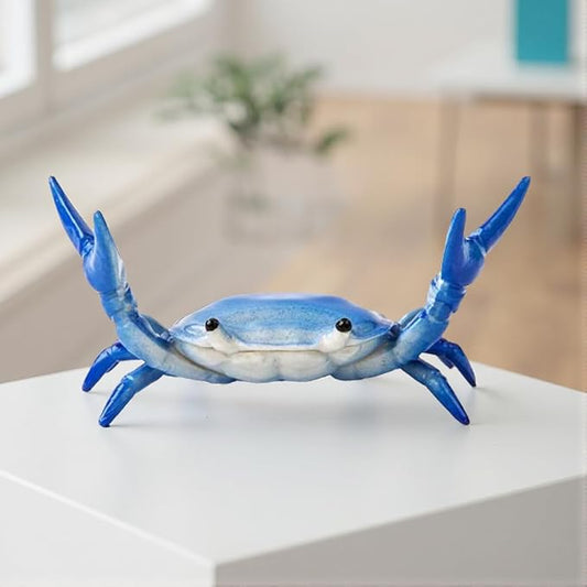 Crab Pen Holder Sturdy Desk Crab Pen Holder for Pencils Lipsticks Eyebrow Pencils Office Desk Accessories for Home Office School desk organizer Cute Multifunctional crab pencil holder Gift (Blue)