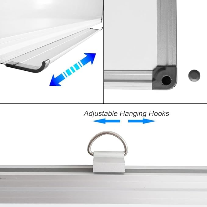 XIWODE 32x44 Inch Large Magnetic Dry Erase Board, Wall-Mounted Whiteboard Silver Aluminum Frame, Smooth Durable No Ghosting for Home School Office Conference