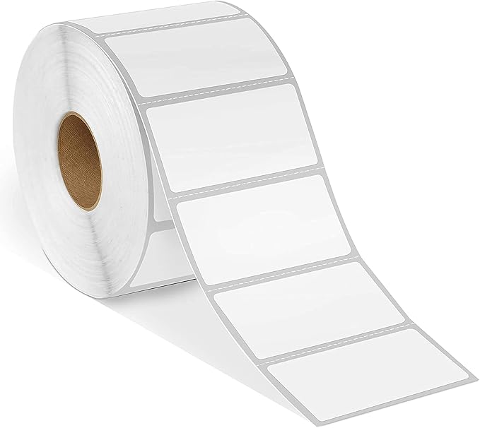 Prinko- 12 Rolls, 1300/Roll 2” X 1” Direct Thermal Labels for UPC Barcodes, Address, Perforated & Compatible with Rollo Label Printer & Zebra Desktop Printers