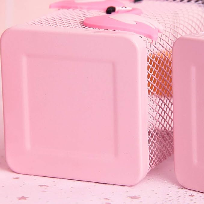 Trycooling 2 Pack Metal Cute Pen Pencil Holder Office Home Desk Square Pencil Cup Caddy Box Makeup Brush Holders for Girls (Square)