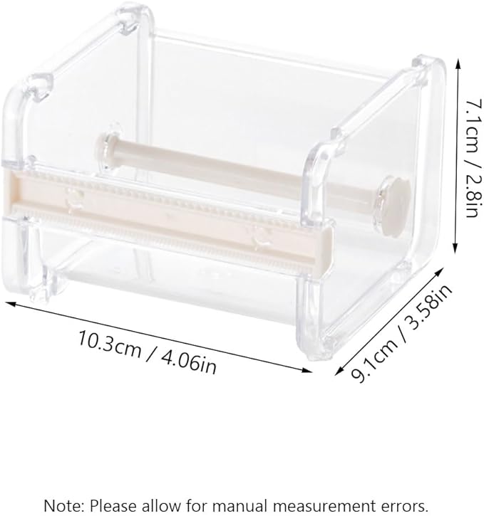 Tape Dispenser Cutter, Visible Packaging Roll Tape Holder Organizer for Home Office School (Green)