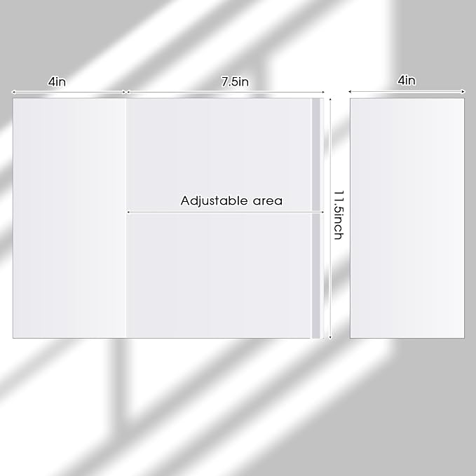 ReliThick 100 Pack Adjustable Clear Book Cover for Book with 11.25 x 21, Plastic Waterproof Sleeve for Textbook Paperback, with Self Adhesive Closure, Against Dust, Wear Protector(Clear)