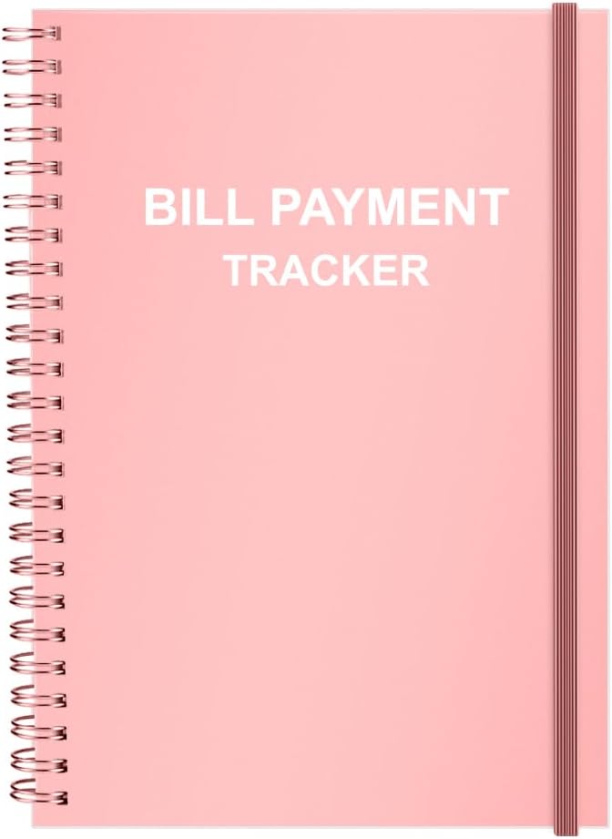 Bill Payment Tracker - Bill Tracker Notebook, Monthly Bill Organizer & Planner for Personal Budgeting Financial, Bill Payments Checklist Organizer, 5.8" x 8.25" Bill Organizer with Pocket