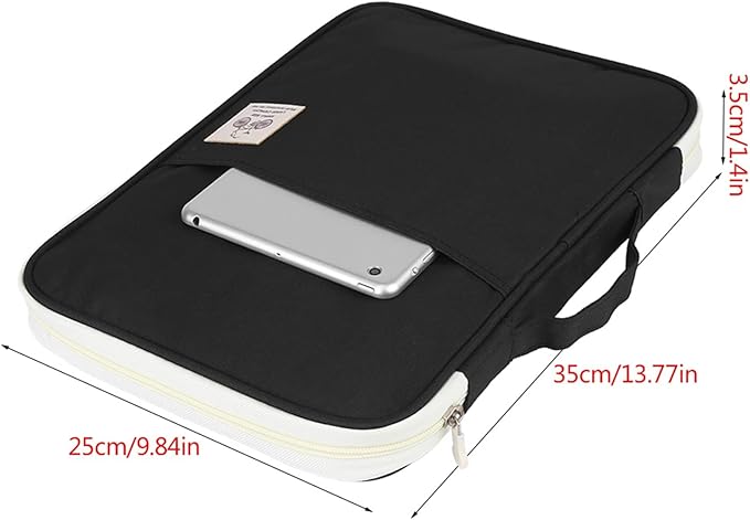 A4 Travel Document Organizer Portfolio with Zippered Design File Bag for Office Business Storage and Portable Document Holder