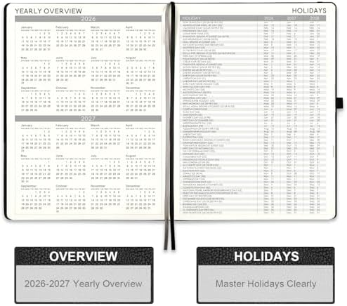 2026-2027 Planner - Weekly & Monthly Planner 2026-2027 with Pen Loop, to Achieve Your Goals & Improve Productivity, July 2026 - June 2027, Thick Paper, Inner Pocket, 8.5" x 11" - Black