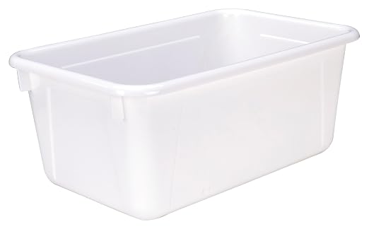 School Smart Sturdy Plastic Storage Tray, Multifunctional Design for Classroom, Home, and More, Standard Cubby Size, White