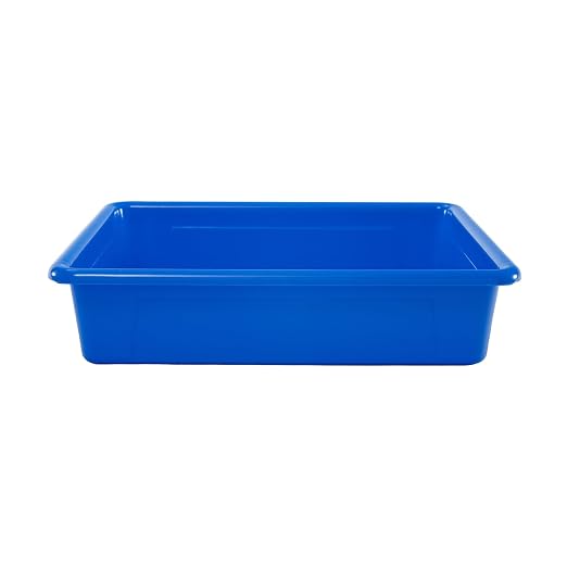 School Smart Sturdy Plastic Storage Tray, Multifunctional Design for Classroom, Home, and More, Letter Size, Blue