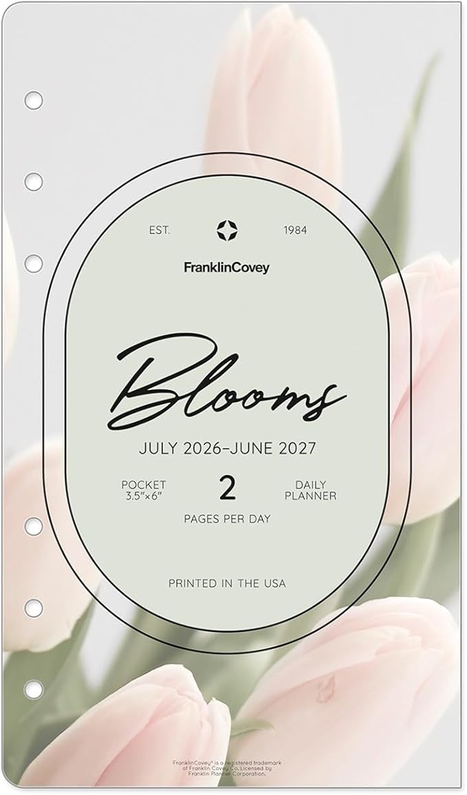 FranklinCovey - Blooms Ring-Bound Planner Refill Two Page Per Day (Pocket, Jul 2026 - Jun 2027)