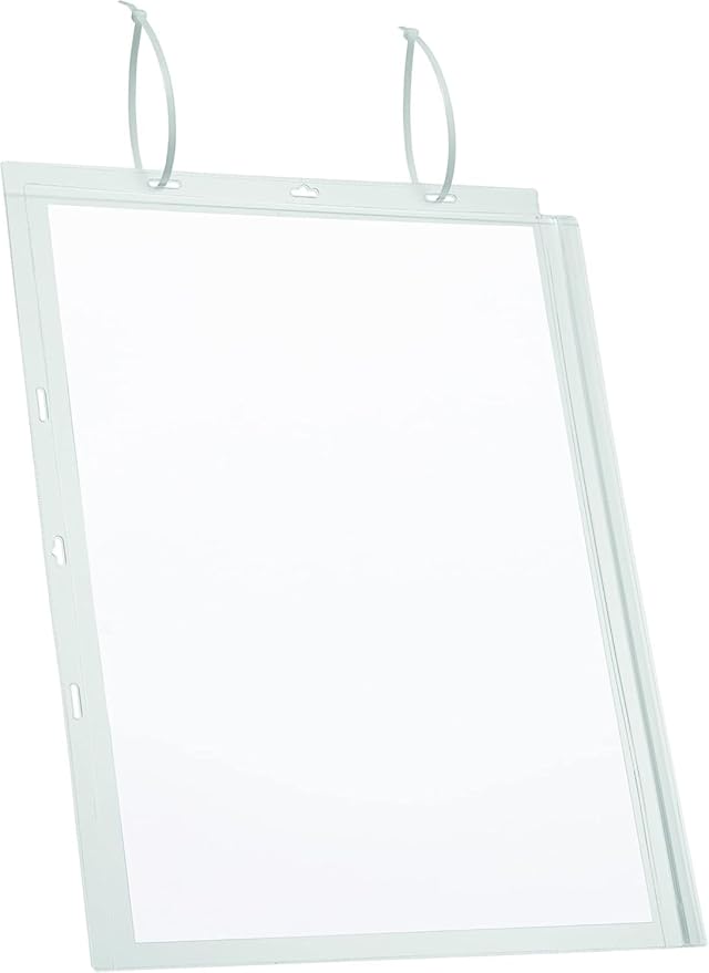 Durable Water-Resistant Tabloid Sign Holder with Cable Ties - Pack of 5 Transparent Document Holders - 11.7" x 16.5" Inches Document Display - IPX5 Tested and Perfect for Outdoor Information Displays