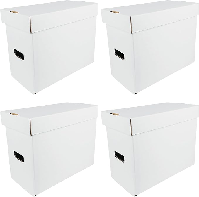 Max Protection CGC Graded Comic Book Storage Boxes - Heavy-Duty Case for 35-40 Graded Comics with 200 lb Test Strength - Made in USA White Cardboard, 4 Pack