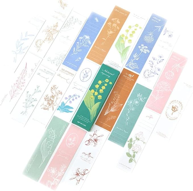Doraking 20PCS Nature Themed Paper Bookmarks for Book Lovers, Boxed Bookmarks Set as Gifts for Students(Natural Imprinting)