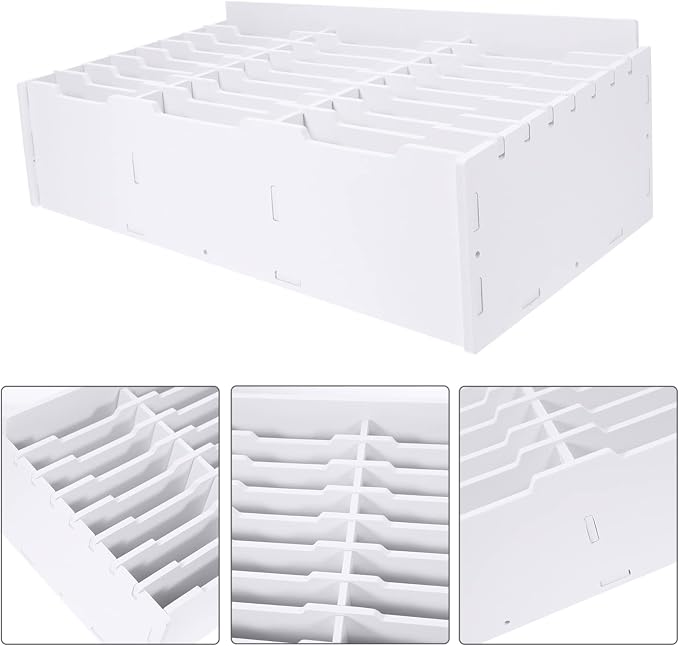 Angoily Multi-Grid Phone Storage Box 24 Slots Classroom Cell Phone Holder Desk Organizer for School Office Mobile Repair and Desktop Organization
