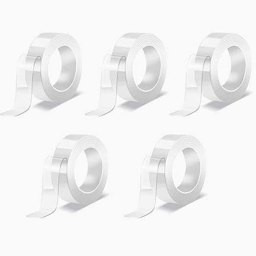 Maine 1mm Thick * 1cm Wide Strong and Seamless, Highly Transparent Nano Glue Strong Adhesive Double-Sided Tape Wholesale (5, 9.84FT)