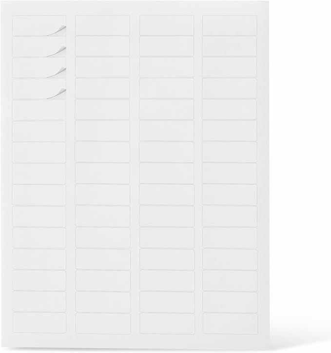 Amazon Basics Printable Address Labels, White, 2/3" x 1-3/4", 3000 Blank Mailing Labels