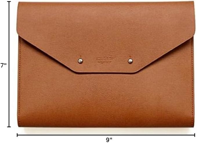 Modern Design PU Leather Padfolio, A5 Size Writing Portfolio Includes Writing Pad, Pen Holder, Card & ID Slots, Extra Pockets, Carry Case Pad Holder, 7”X9” (Brown)