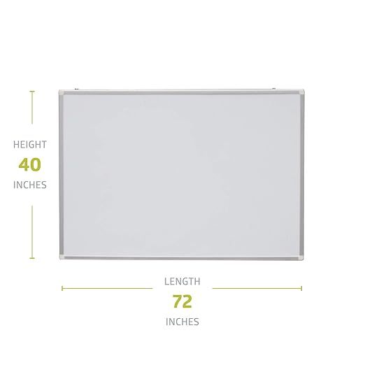 Pearington Wall Mount Magnetic Dry Erase Marker White Board- for Office, Classroom, or Home- Large Size Board- 72"W X 40"H