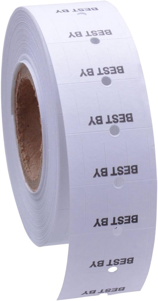 White with Black "Best by" Labels to fit XL Pro® 1A, 1B, and 21B-1 Price Guns 16 Pack (Free Ink roll Included)