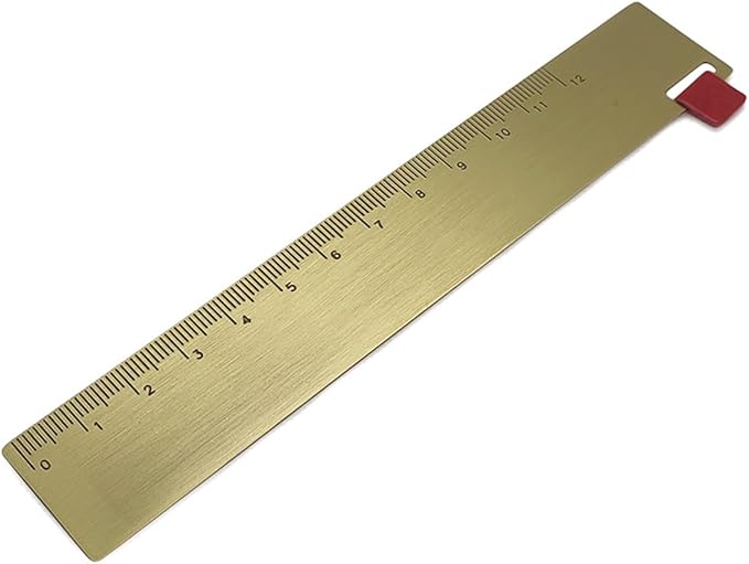 Brass Ruler Bookmark Gold Metal Copper Bookmark for Book Lovers Journal Men Women Present(5.9 Inch)