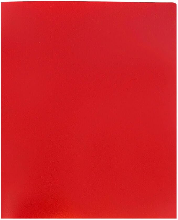 JAM PAPER Heavy Duty Plastic 2 Pocket Extra Tough School Folders - Red - 3/Pack