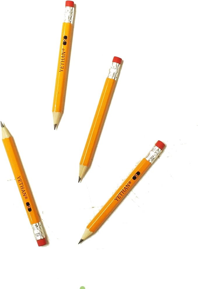 400Pcs Golf Pencils with Eraser Tops, Hexagon Wooden pencils, Pre Sharpened 2# HB Half Golf School Office 4" Mini 400 count/Box