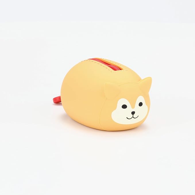 LIHIT LAB PuniLabo Mini Zipper Pouch, Horizontal, 2.2" x 2.7", Shiba Dog (A7780-2)