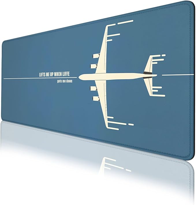 Inspirational Words Desk Pad Mouse Pad Minimalist Airplane Mousepad XL Large Gaming Mousepad Laptop Keyboard Mat Desk Pad Office Computer Keyboard Laptop Home 31.5"x11.8"