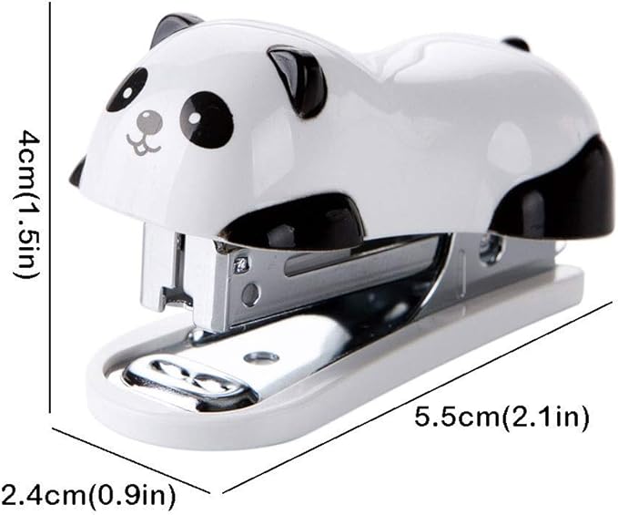 Mini Panda Stapler, Office Desktop Stapler, Movable Student Stationery, Animal Shape, Accessories Desktop 12-Side Capacity Office Stapler