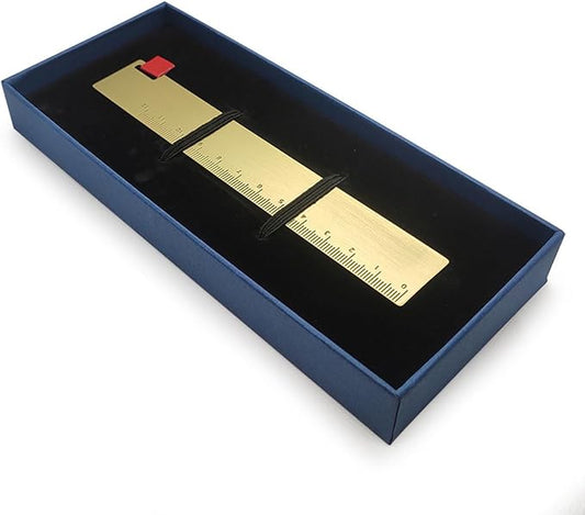 Brass Ruler Bookmark Gold Metal Copper Bookmark for Book Lovers Journal Men Women Present(5.9 Inch)