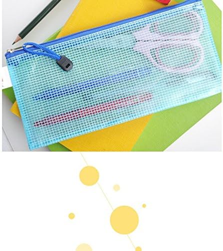 Small Zipper Envelope Document Storage Pouch Bag Invoice Holder Organizer for Budget, Check, Pencil, 5 Counts