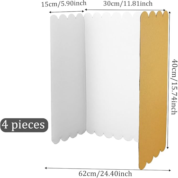 4 Pack Science Fair Boards Foldable Corrugated Cardboard Trifold 24 x 16 Inches Project Boards Poster Boards for Science Fairs, Business Presentations, Event Displays