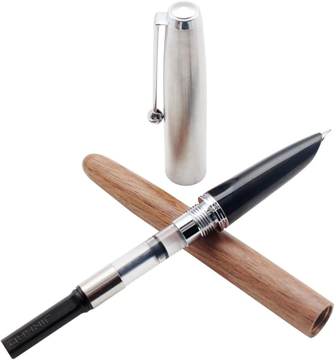 Gullor Jinhao 51A Stainless Steel Cap Transparent Pen Pen Set Stationery School Office Supplies Stationery Gifts, EF Nib.