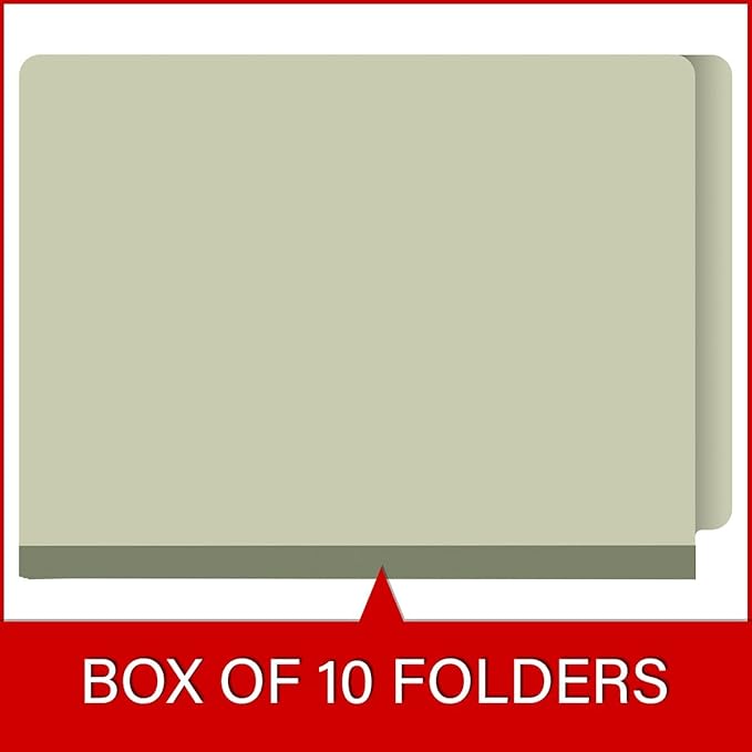 25 Pt. Pressboard Classification Folders, Full Cut End Tab, Letter Size, No Dividers, Green (Box of 25)
