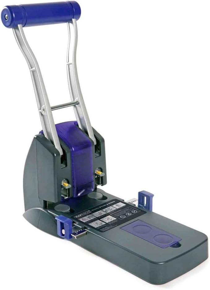 Rapesco PF220AP1 Heavy Duty Hole Punch - P2200, 150-sheet Capacity - Black/Purple