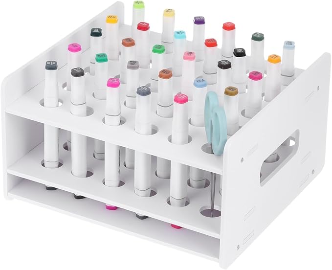 Cabilock Scissors Storage Rack 10.62X9.84X5.90Inch Desktop Organizer for Kindergarten Classroom and Home Use Artist Scissors Holder with Test Tube Display Compact Scissor Caddy for School and Office