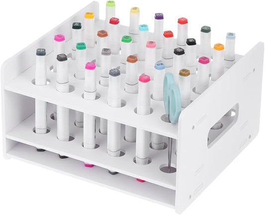 Cabilock Scissors Storage Rack 10.62X9.84X5.90Inch Desktop Organizer for Kindergarten Classroom and Home Use Artist Scissors Holder with Test Tube Display Compact Scissor Caddy for School and Office