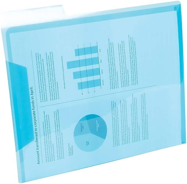 Staples Translucent Poly File Folders, Letter Size, Assorted Colors, Durable Poly Material, 6/Pack