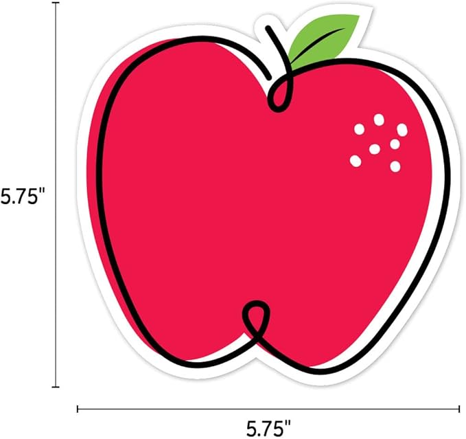 CTP Doodle Apple Red 6" Cut-Outs Learning Décor Accents for Classroom (Creative Teaching Press 10589)