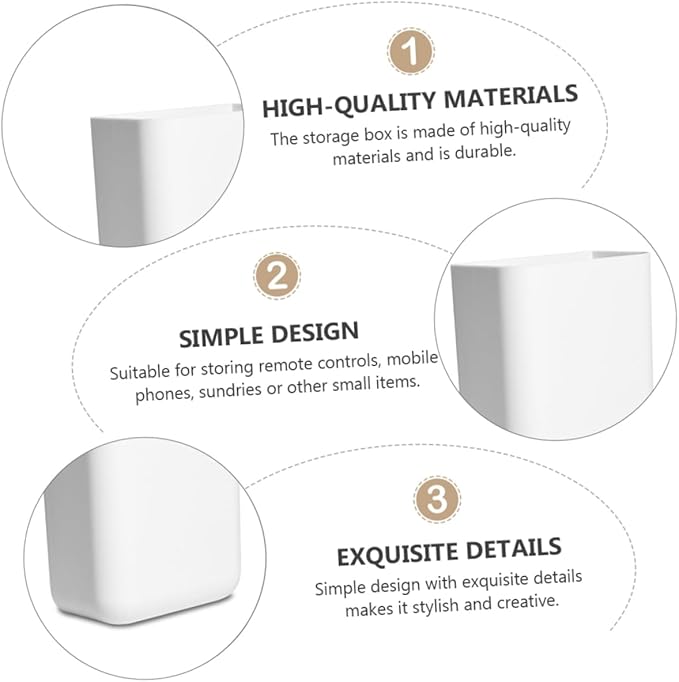 NUOBESTY Wall-Mounted Storage Box Holder 2-Pack Garbage Bag Organizer and Desktop Storage Rack for Remote Controls and Mobile Phones 3.93X3.54X3.93 Inch Compact Design