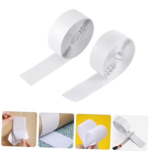 Sosoport 2M Guitar Effect Pedal Mounting Tape Heavy-Duty Hook and Loop Strips 2PCS Adhesive Fasteners for Pedalboard Accessories Waterproof and Strong Grip